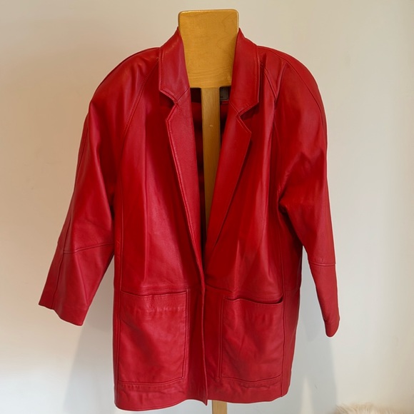 Lightfoot Jackets & Blazers - Women's Red Leather Vintage Jacket